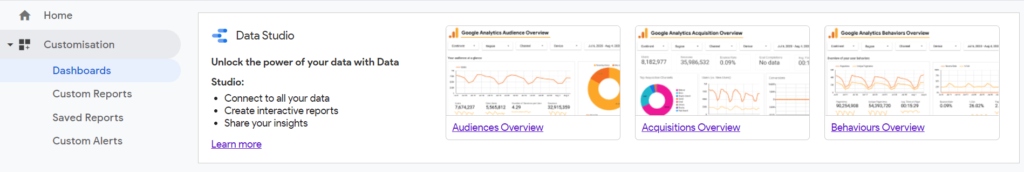 Data Studio dashboards image