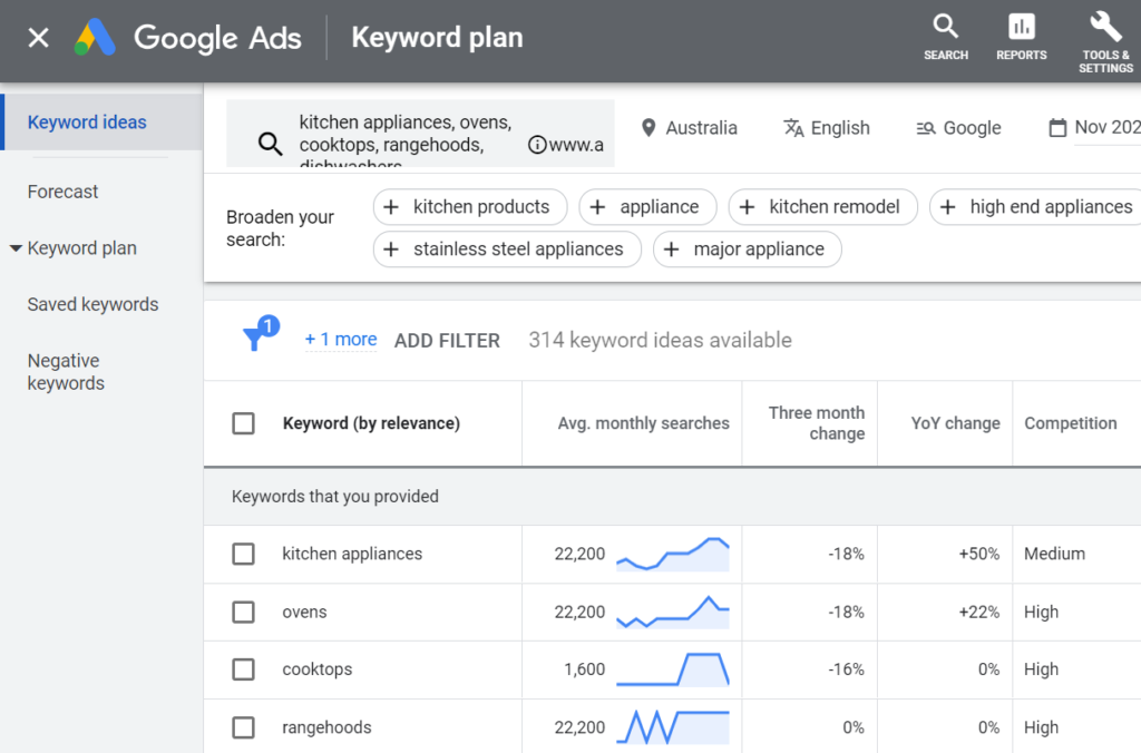 Keyword planner image