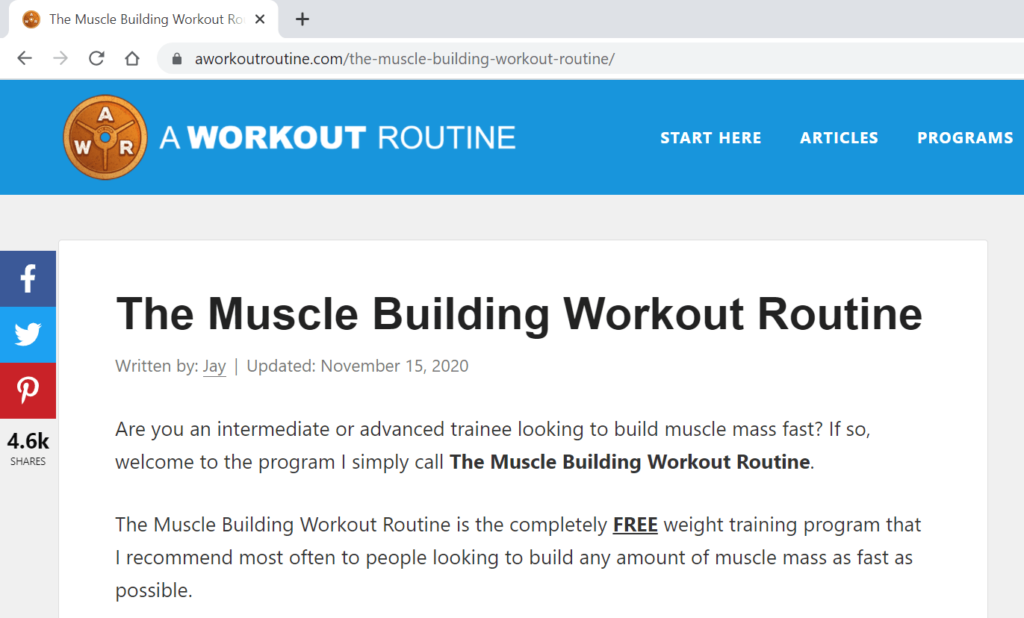 Workout routine image