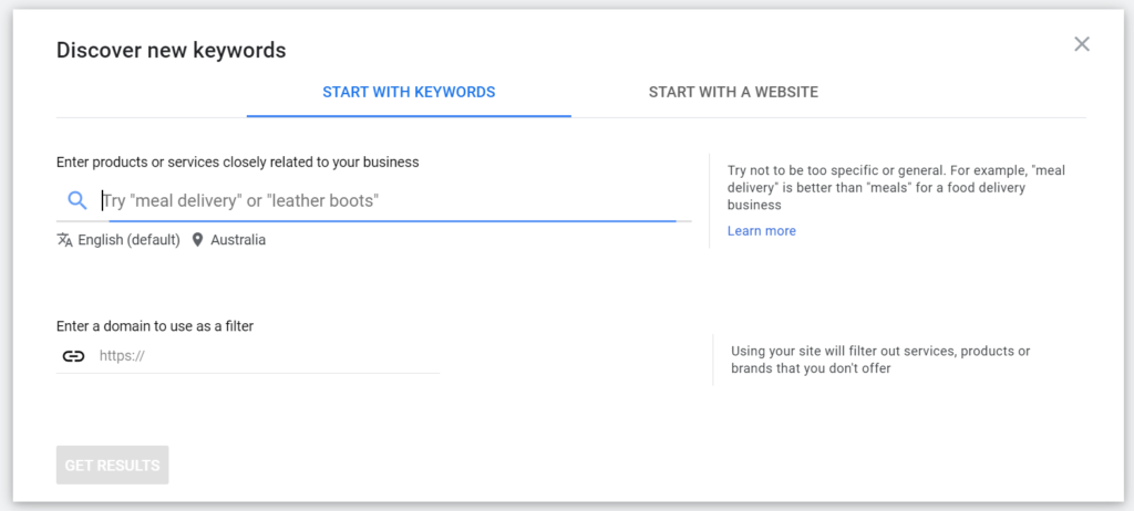 Keyword planner image